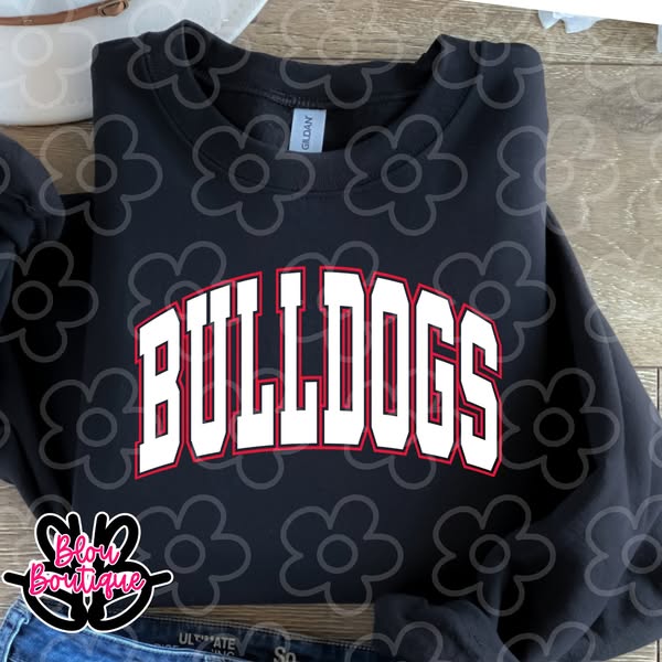 Bulldogs on Black RED