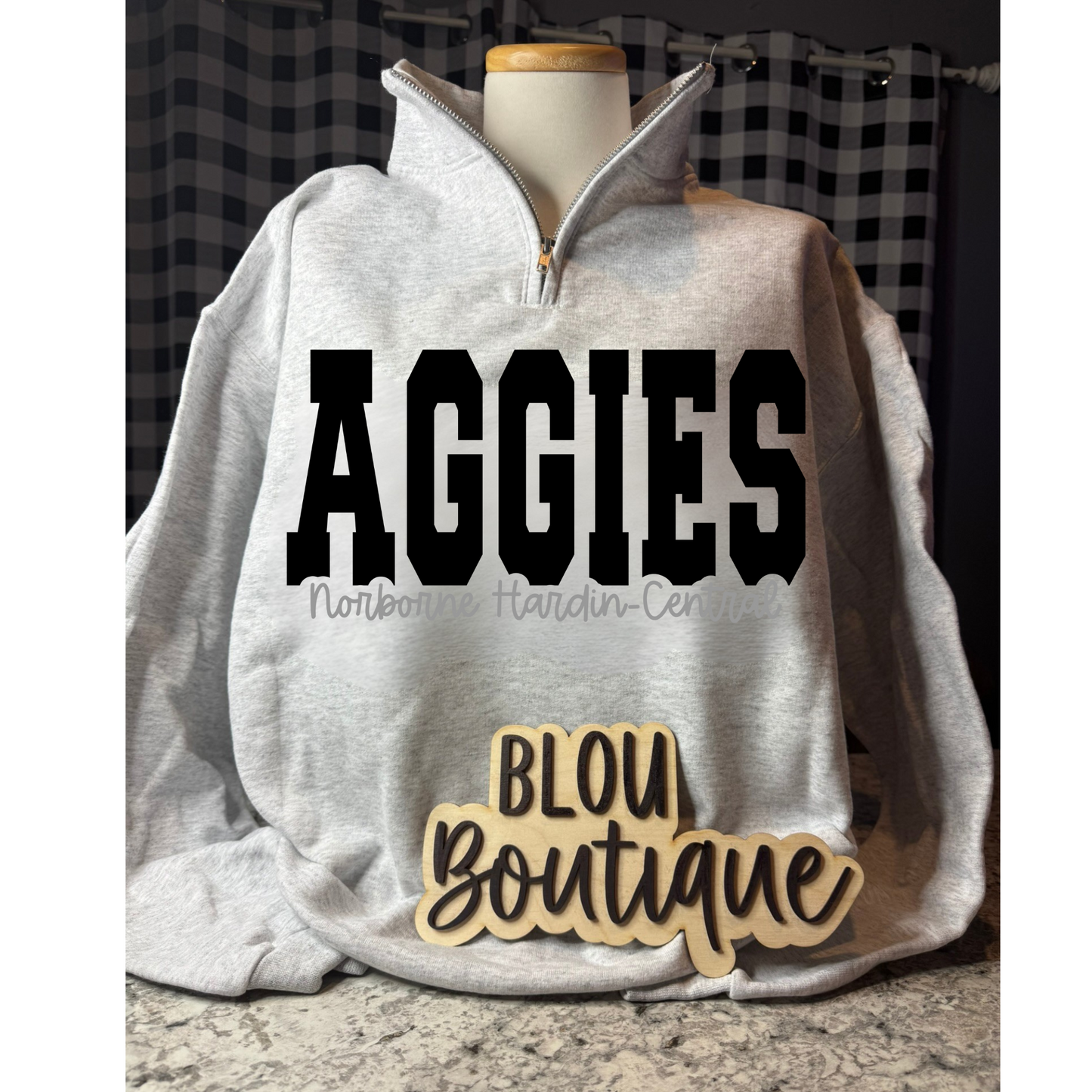 Quarter Zip Puff Aggies- Norborne Hardin Central