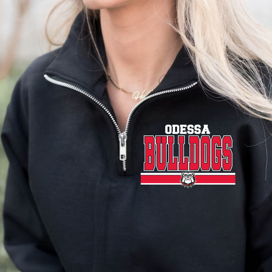 Black Quarter Zip- Bulldogs