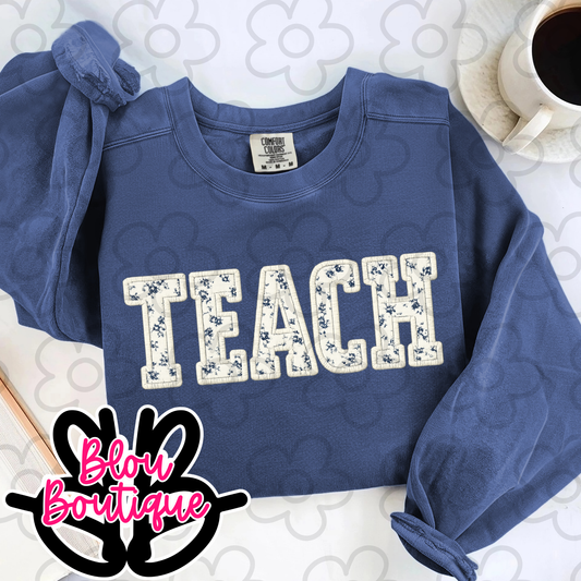 26 TEACH Blue Floral
