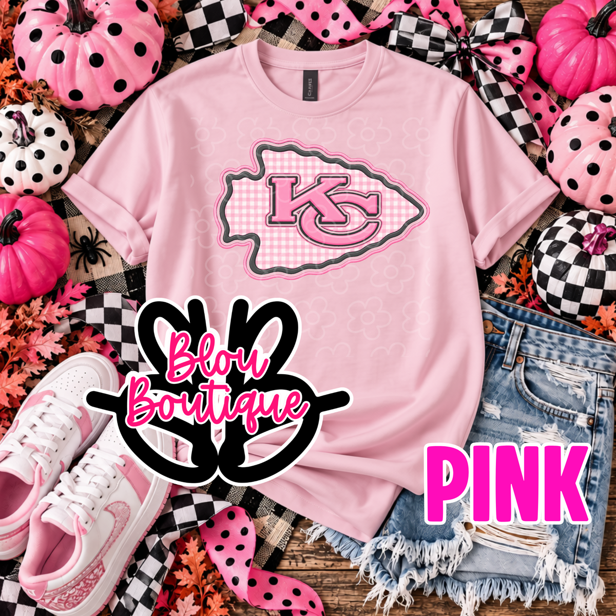 26 Pink Gingham Arrowhead