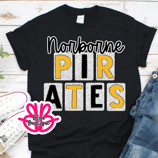 Norborne Pirates Polka Dot Block