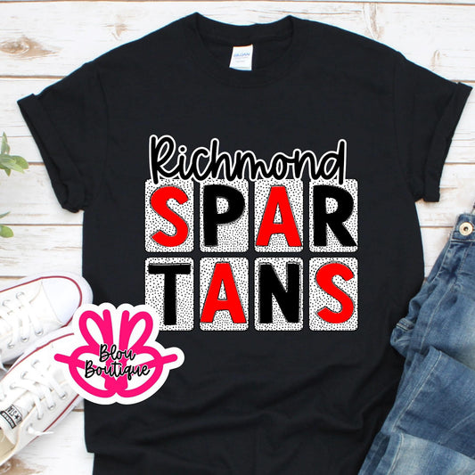 Richmond Spartans Polka Dot Block