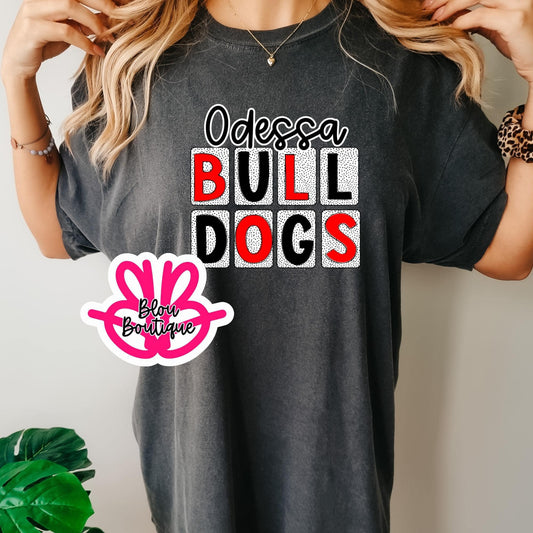Odessa Bulldogs Polka Dot Block