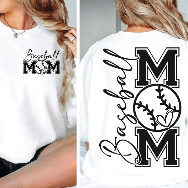 Baseball Mom- Left Chest /back
