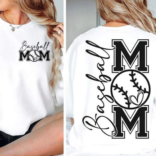 Baseball Mom- Left Chest /back