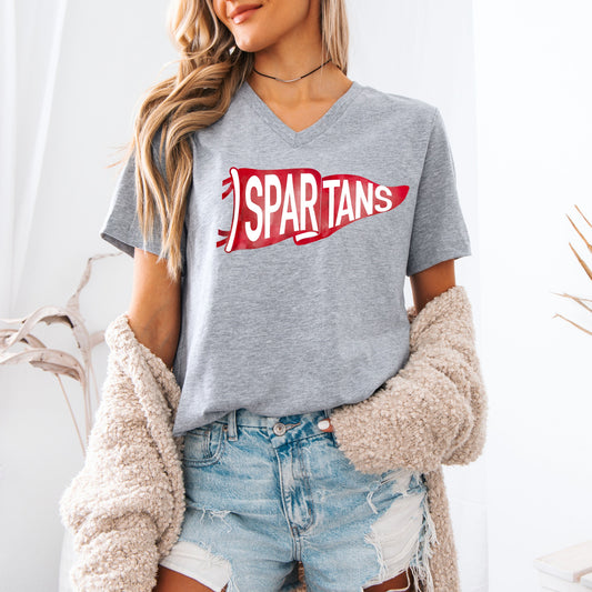 Spartans Pennant V-Neck