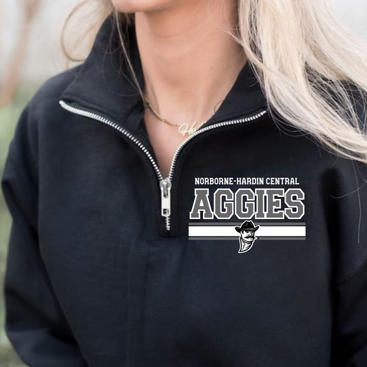 Black Quarter Zip- Aggies