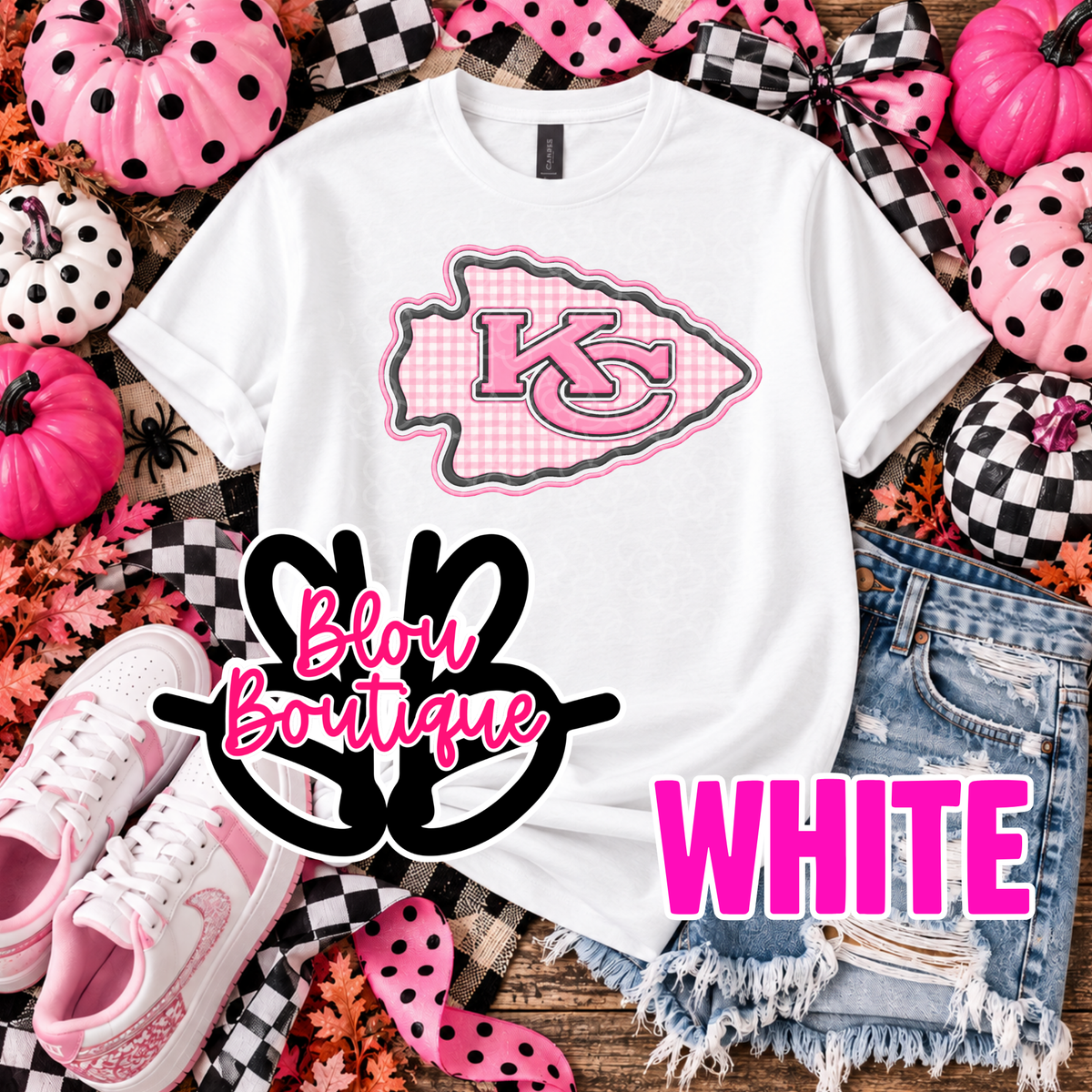26 Pink Gingham Arrowhead