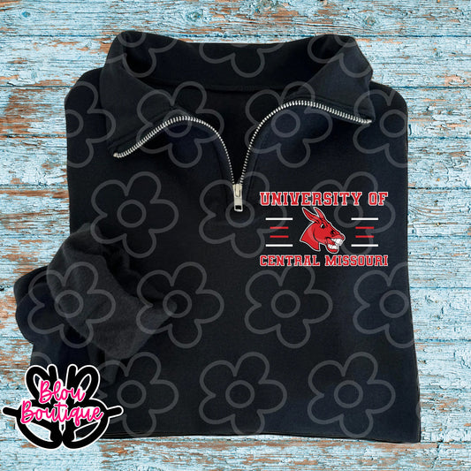 Black Quarter Zip 4 Lines UCM