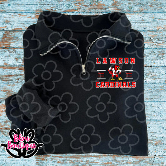 Black Quarter Zip 4 Lines Lawson Cardinals