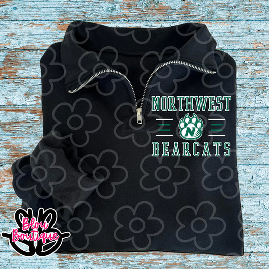 Black Quarter Zip 4 Lines Northwest Bearcats