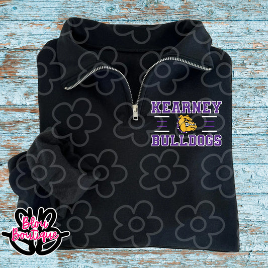 Black Quarter Zip 4 Lines Kearney Bulldogs