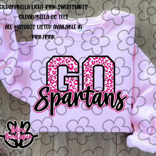 Go Spartans Leopard Pink Print