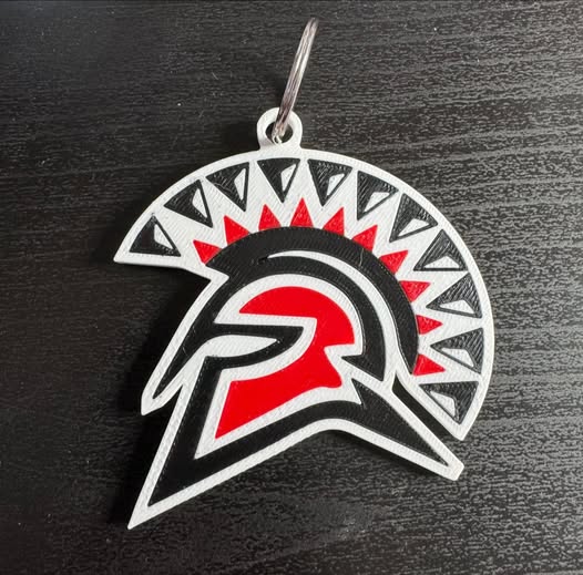 Spartan Head Keychain/ Bag Tag