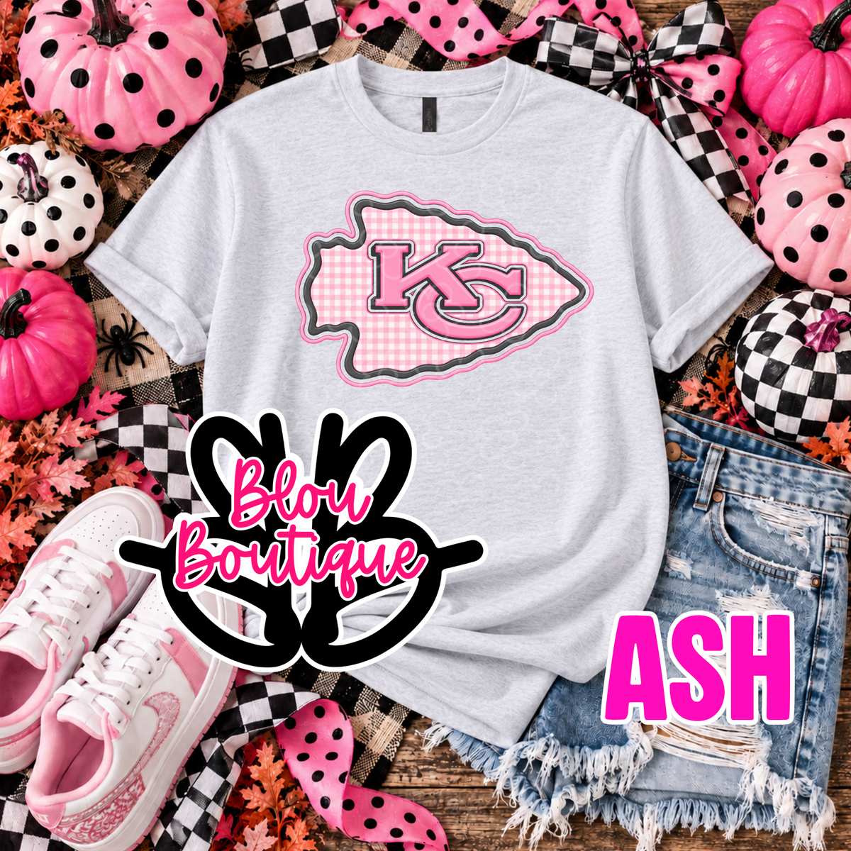 26 Pink Gingham Arrowhead