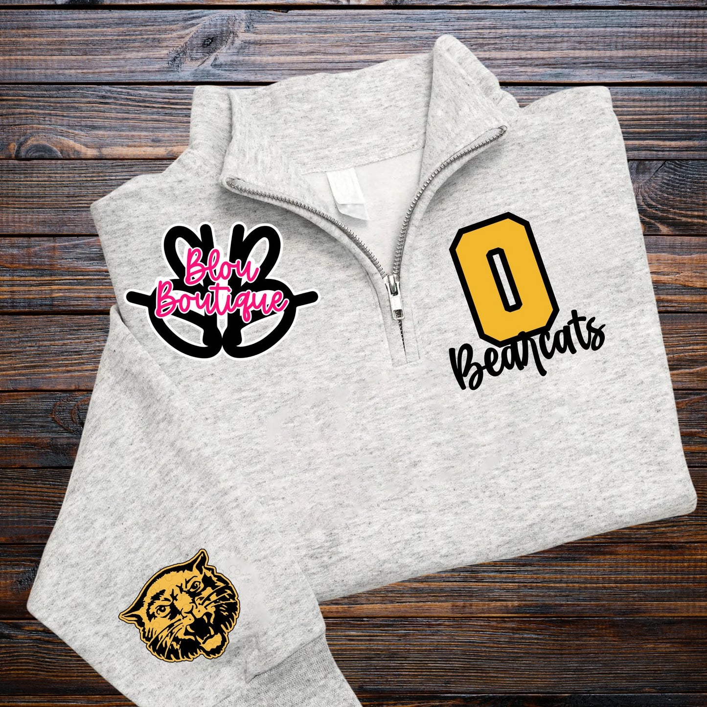 26-Quarter Zip Big Letter Mascot Orrick