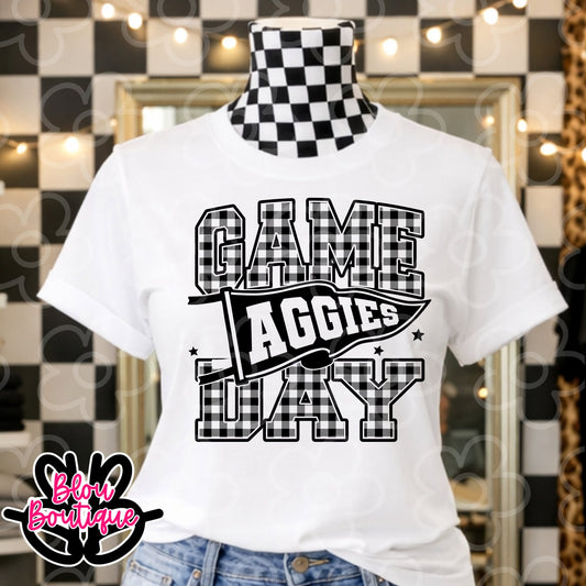 26- Game Day Pennant Plaid Aggies