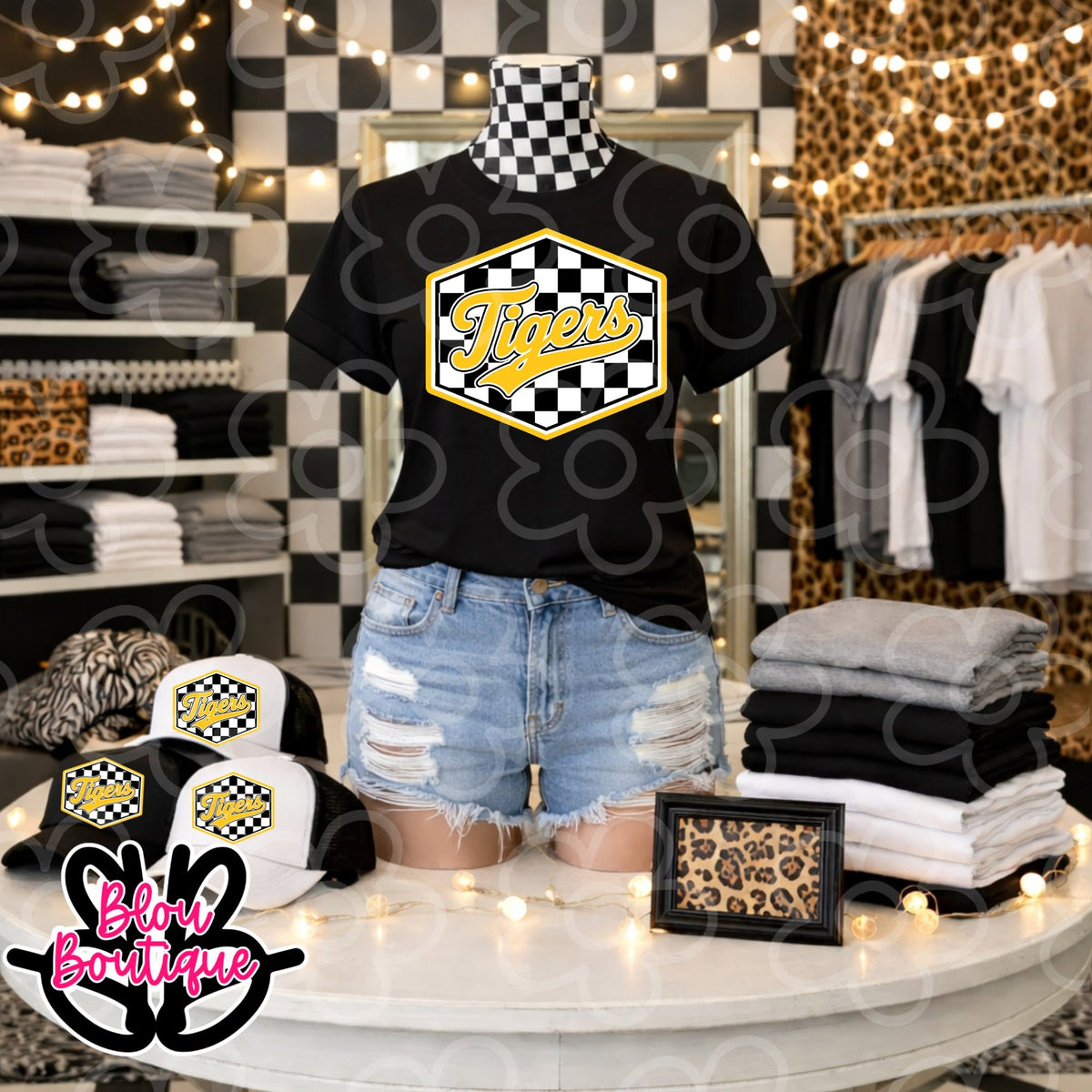 26- Game Day Hex Plaid Tigers