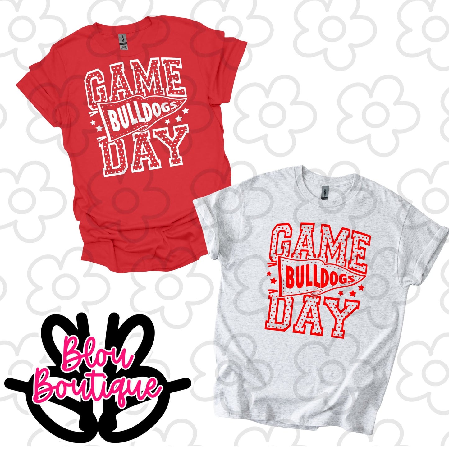 26- Game Day Pennant Dots Bulldogs Red