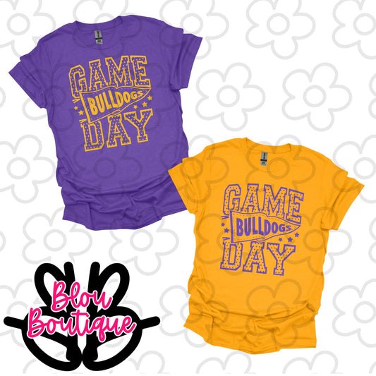 26- Game Day Pennant Dots Bulldogs Purple