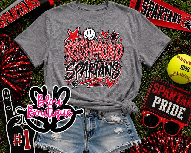 26- Richmond Spartans Checkered Doodle Fun