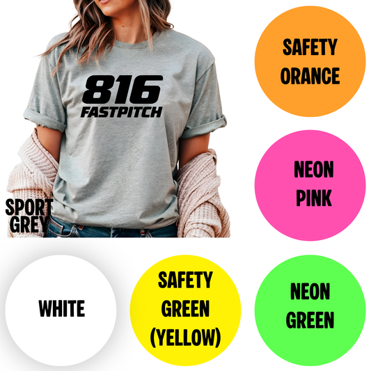 816 Fastpitch Straight Black Print