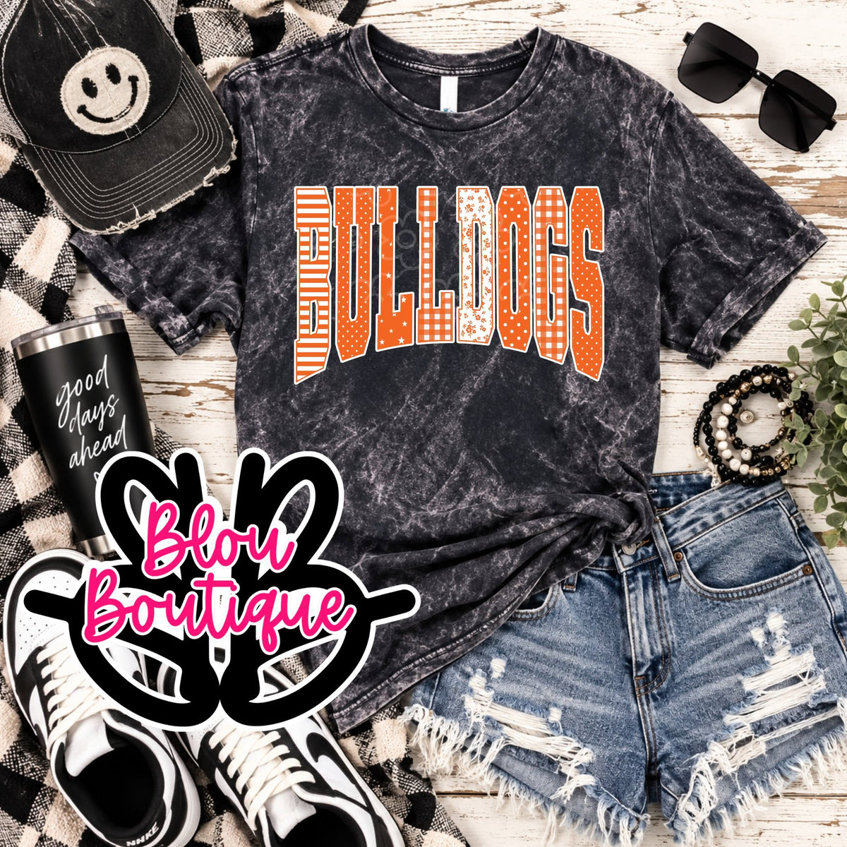 26 Mineral Wash Arch-Mixed Elements Bulldogs Orange
