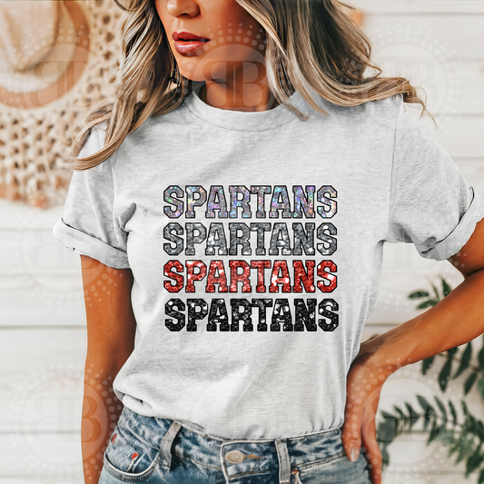 Spartans Stacked Faux Glitter