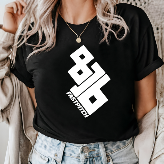 816 Fastpitch White Print Geometric Gildan