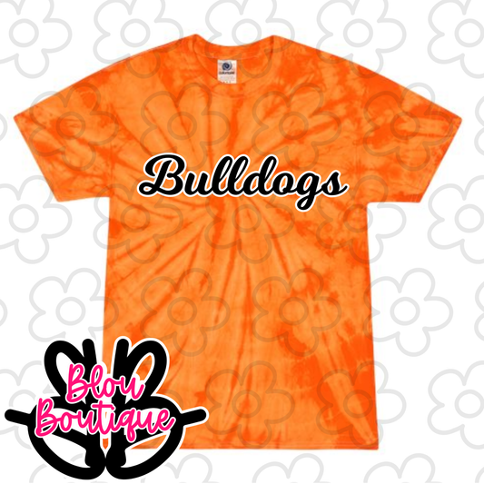26-Tie Dye Mascot Bulldogs Orange