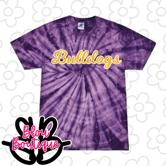 26-Tie Dye Mascot Bulldogs Purple