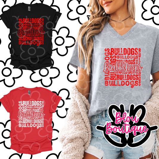 26-Mascot Salad Bulldogs Red