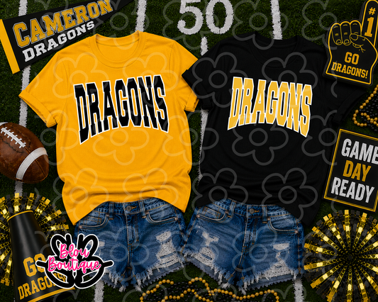 26- Varsity Arched Cameron Dragons