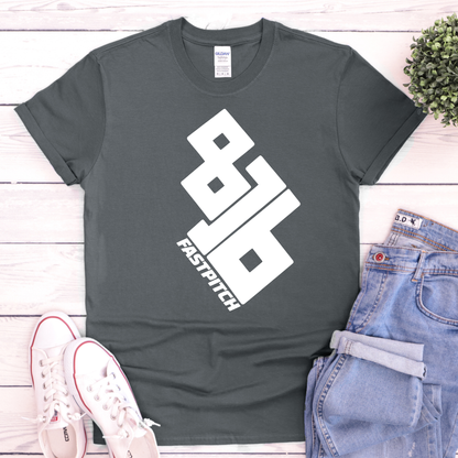 816 Fastpitch White Print Geometric Gildan
