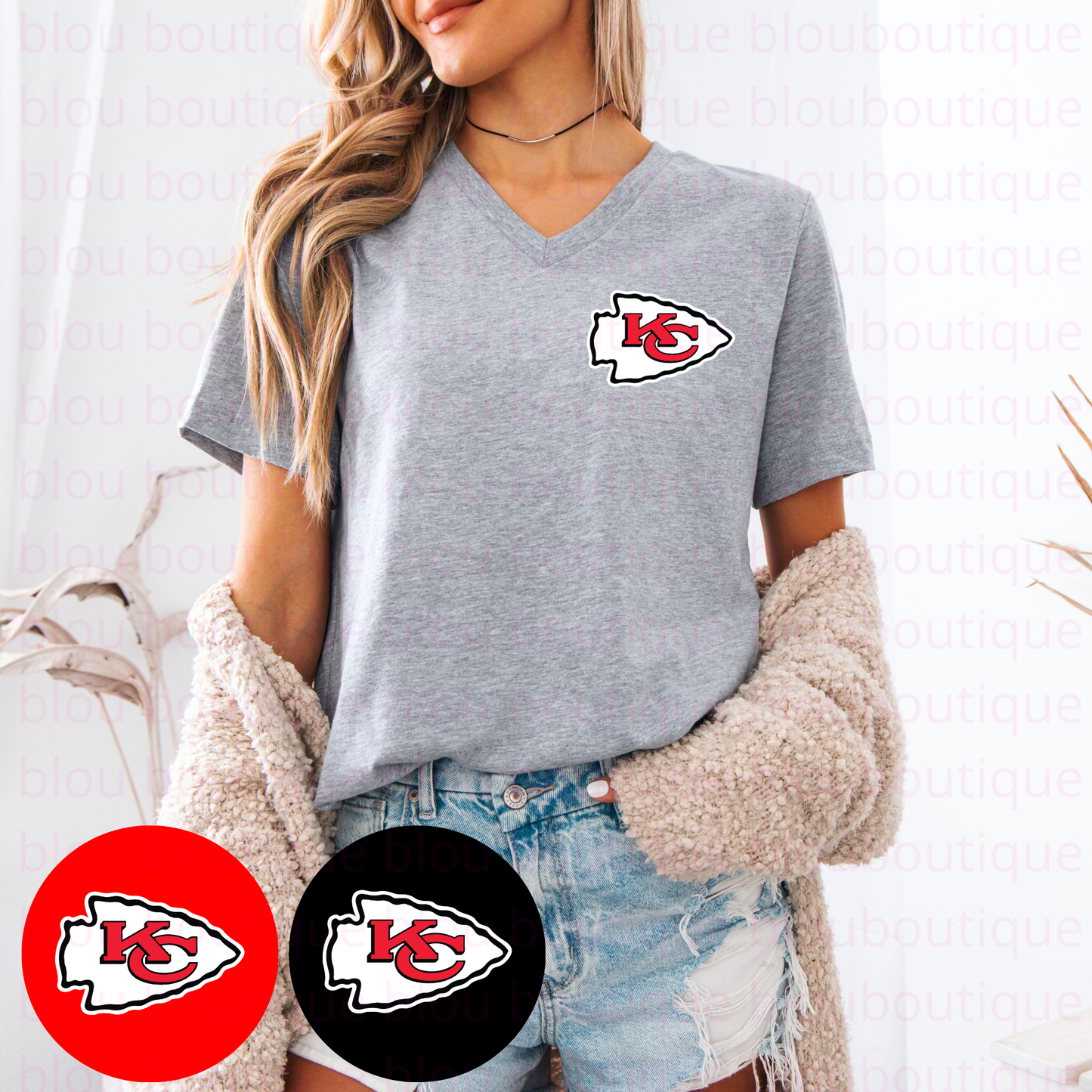 26-V-Neck Kansas City Football