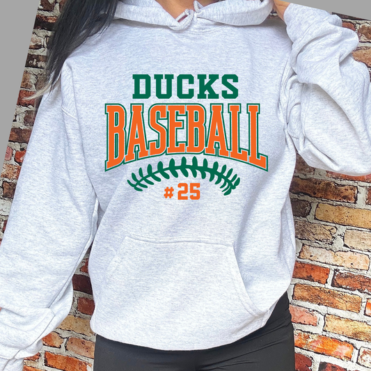 Ducks Baseball with Number