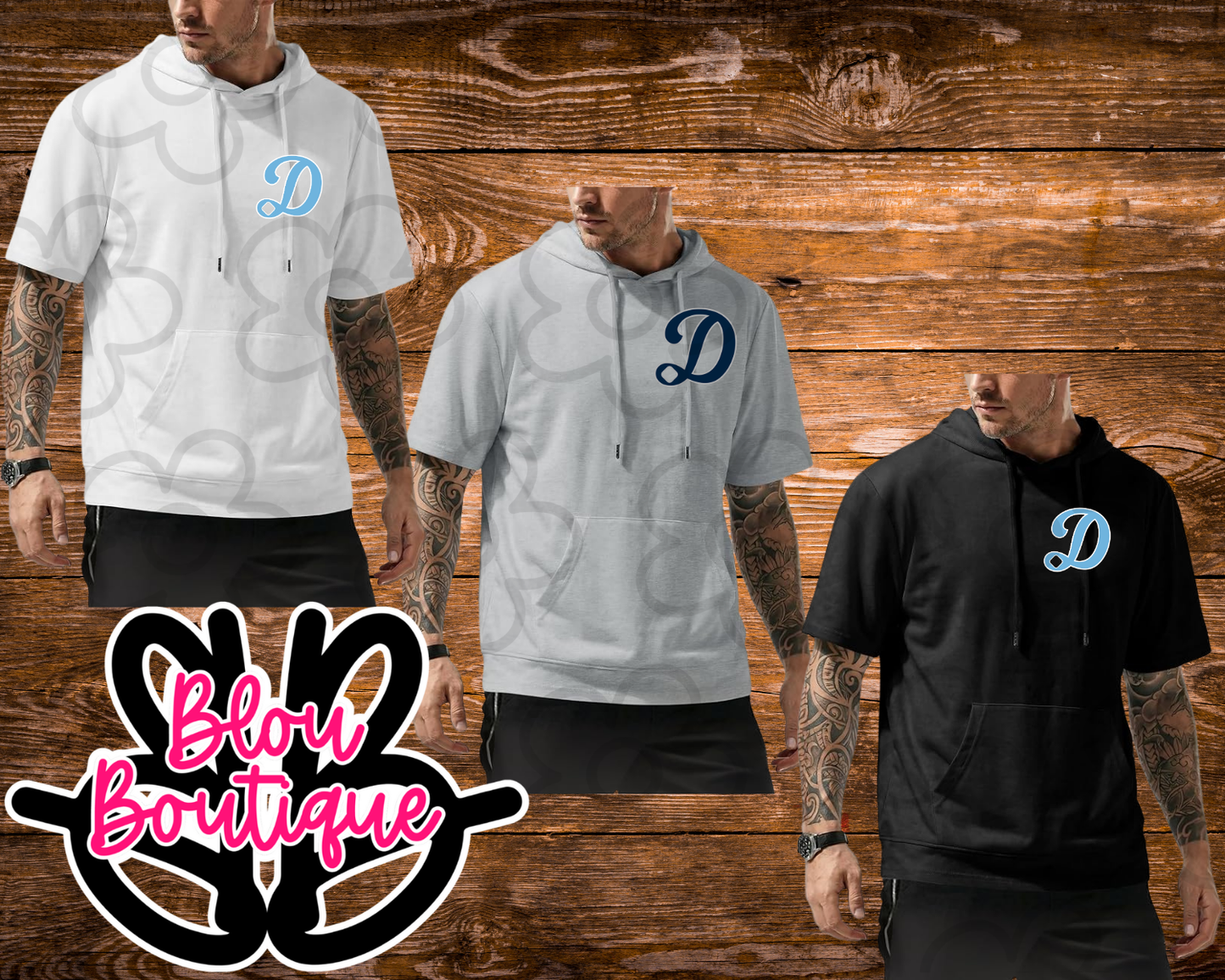 26- Short Sleeve Hoodie Diamonds