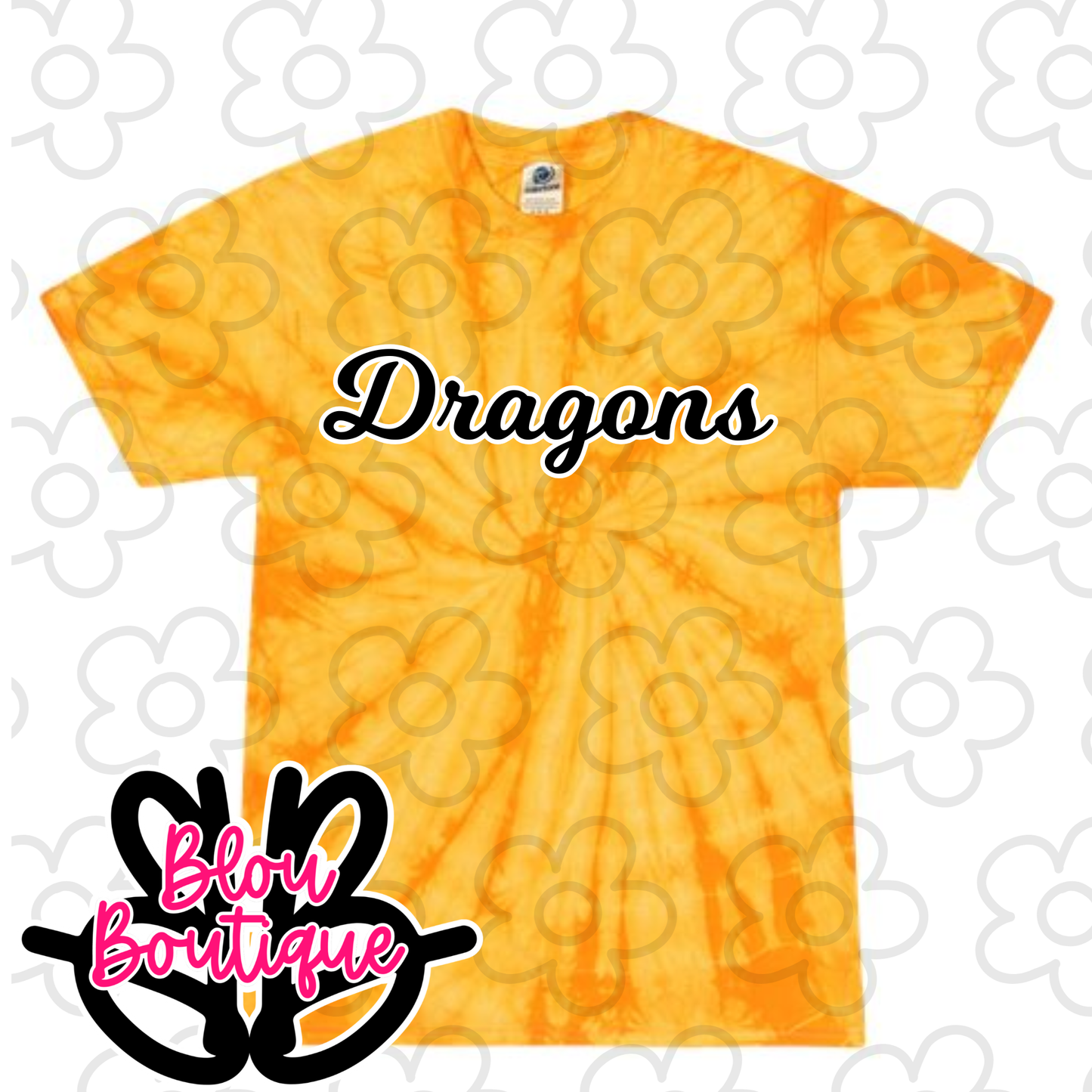 26-Tie Dye Mascot Dragons