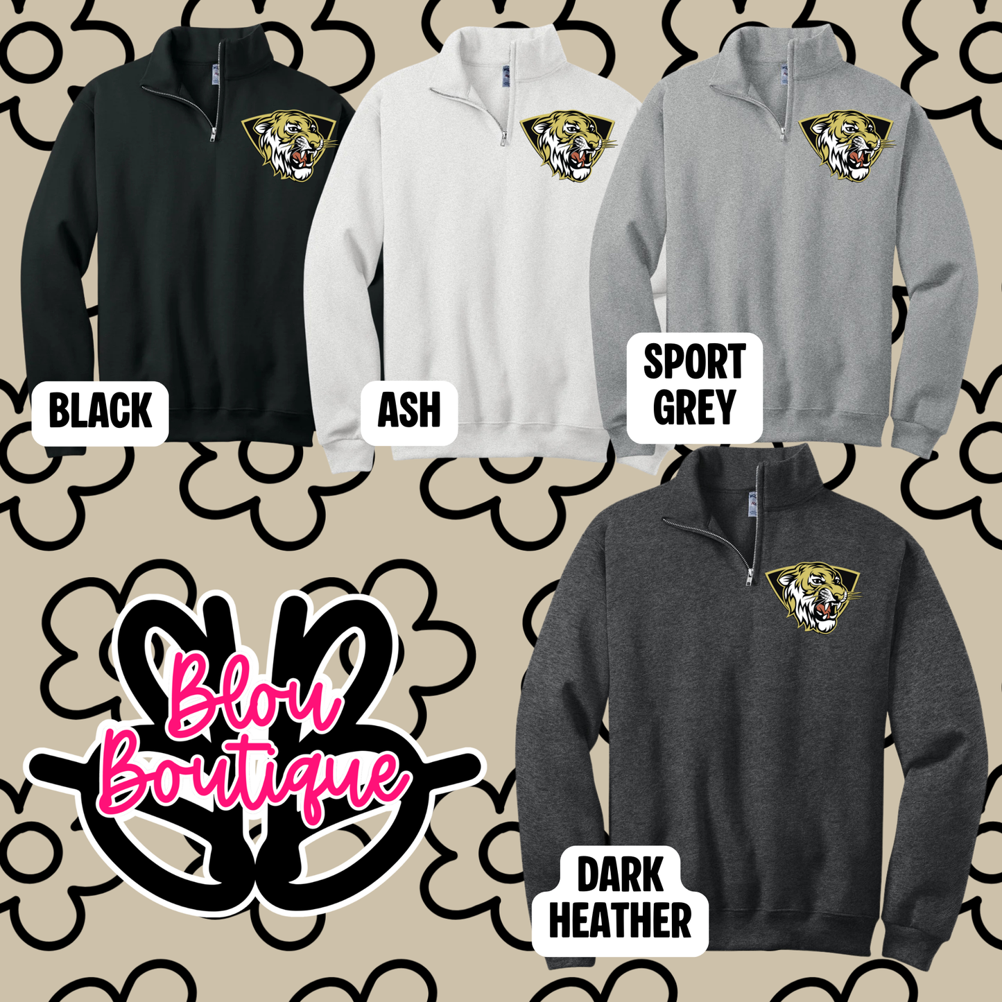 26-Mascot Quarter Zip ES Tigers