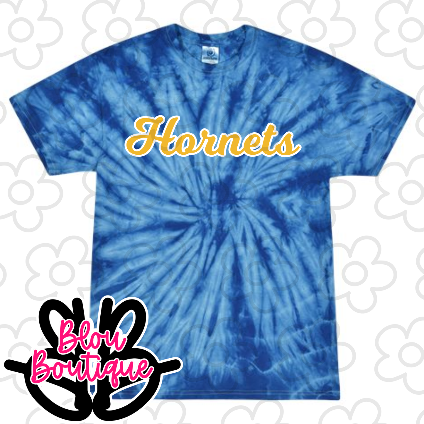26-Tie Dye Mascot Hornets Blue