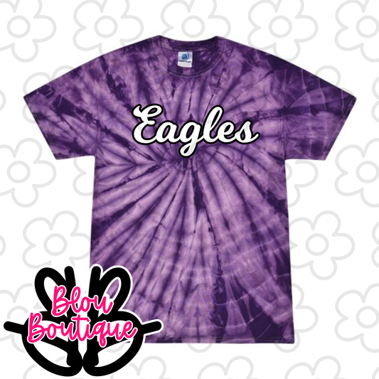 26-Tie Dye Mascot Eagles Purple