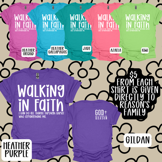 Reason Swafford Family Walking in Faith- Gildan Tee Heart