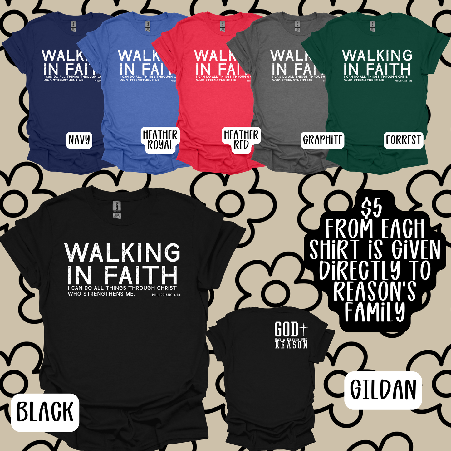 Reason Swafford Family Walking in Faith- Gildan Tee Straight