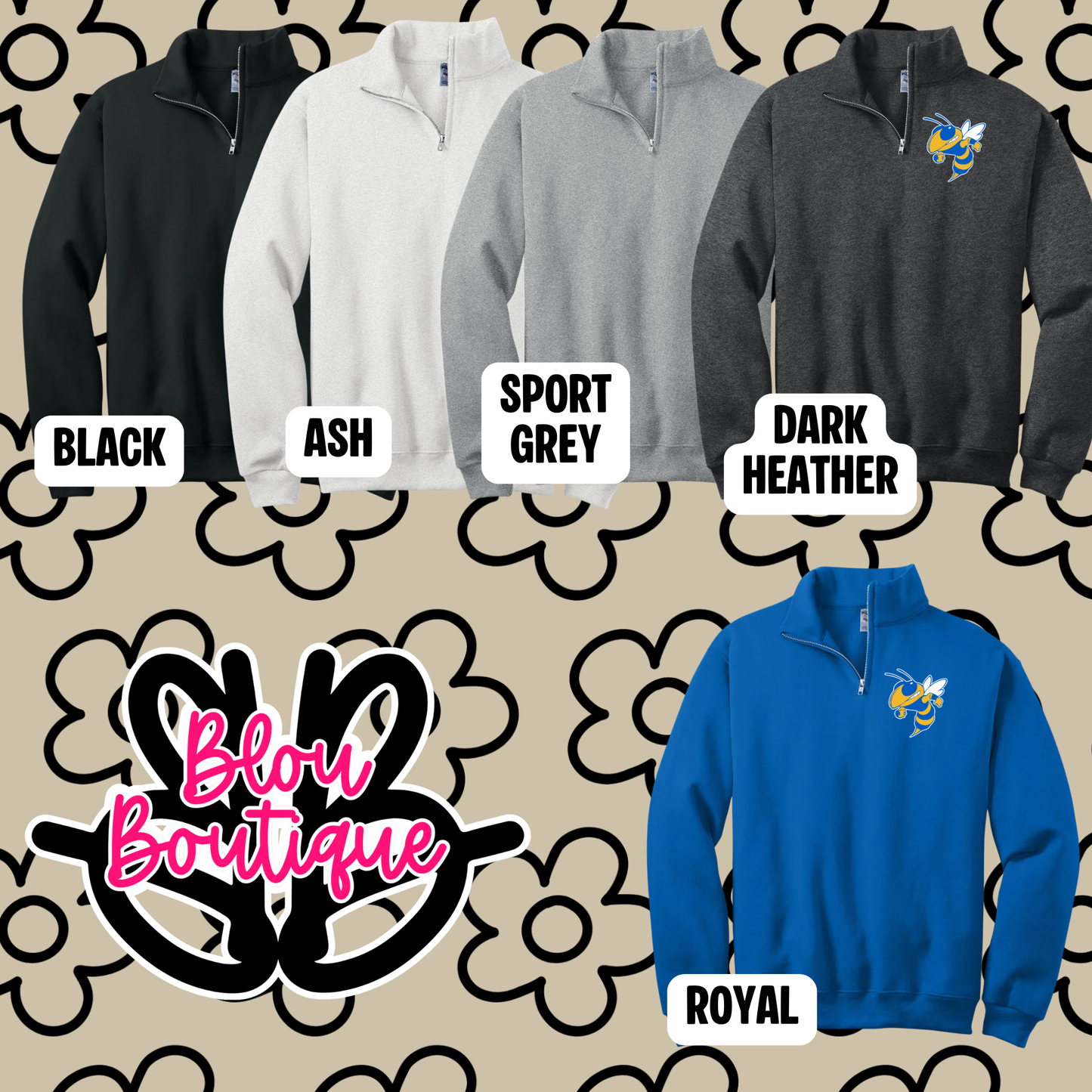 26-Mascot Quarter Zip Hamilton Hornets