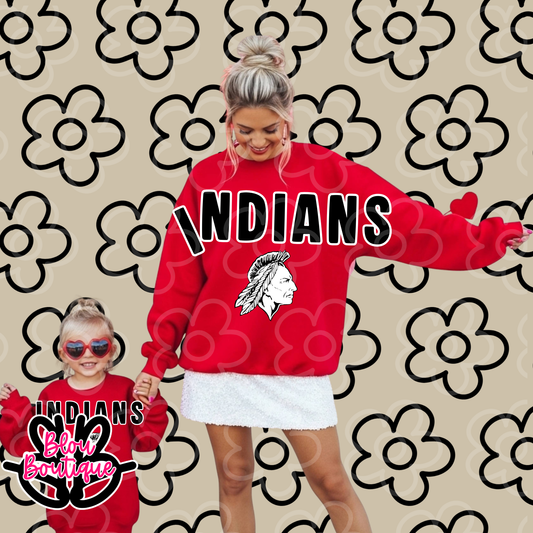 26-Indians Sleeve Print