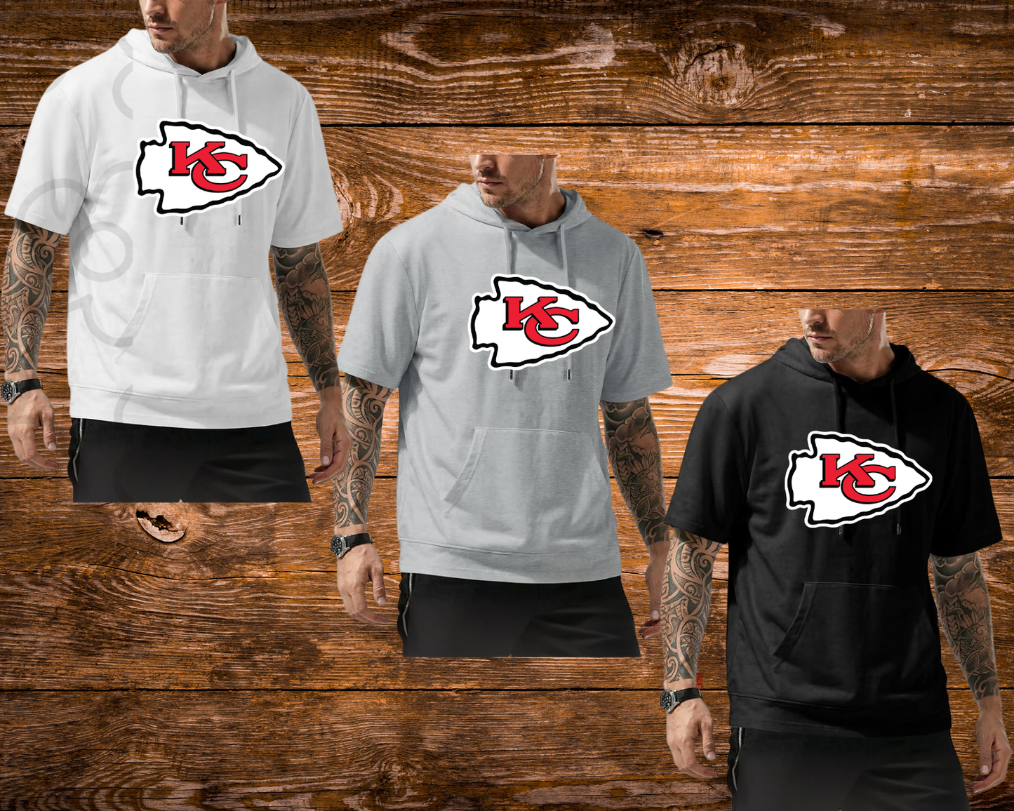 26- Short Sleeve Hoodie KC Football