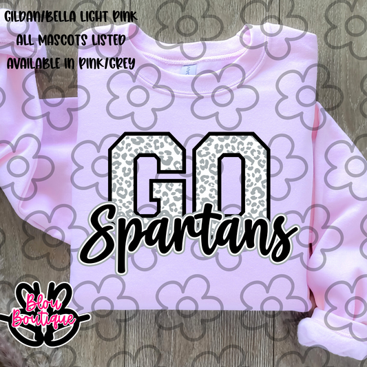 Go Spartans Leopard Grey Print
