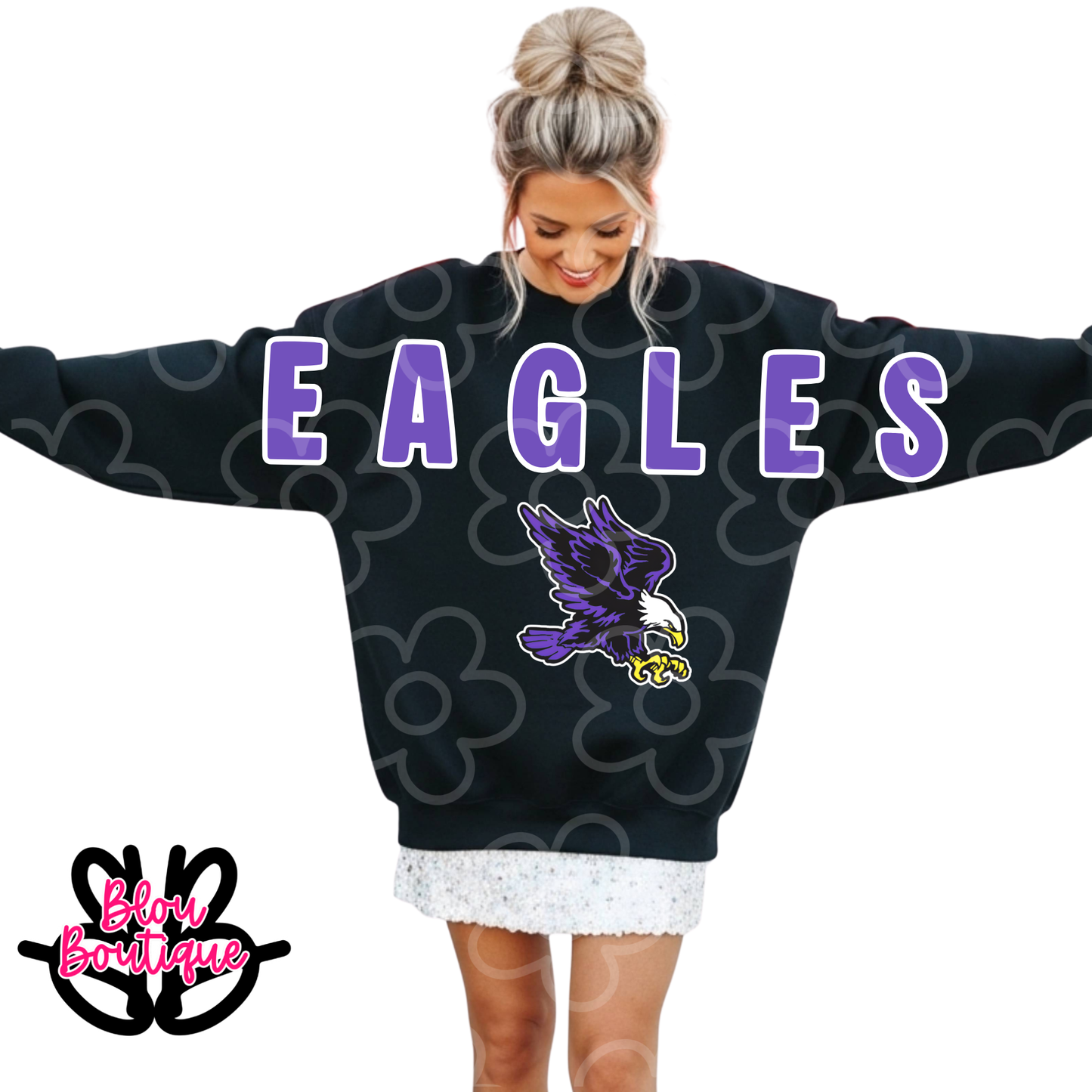 26- Eagles Purple  Sleeve Print