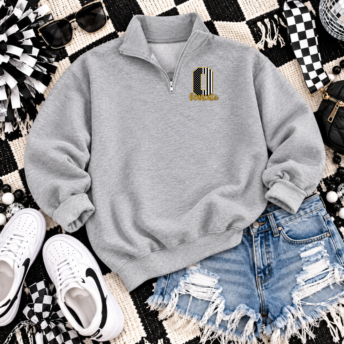 26 Polka Dot Stripe Quarter Zip Orrick